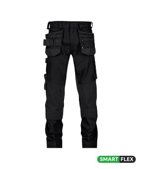 DASSY-Stretch-Arbeitshose mit Holstertaschen und Kniepolstertaschen FLUX NEXT, 245 g/m, schwarz