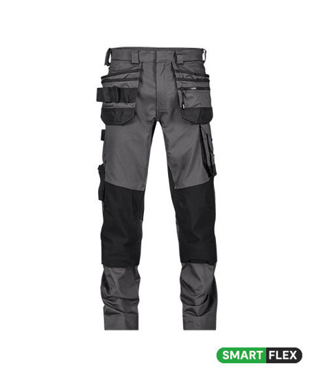 DASSY-Stretch-Arbeitshose mit Holstertaschen und Kniepolstertaschen FLUX NEXT, 245 g/m, anthrazitgrau/schwarz
