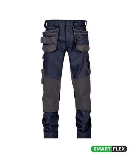 DASSY-Stretch-Arbeitshose mit Holstertaschen und Kniepolstertaschen FLUX NEXT, 245 g/m, nachtblau/anthrazitgrau