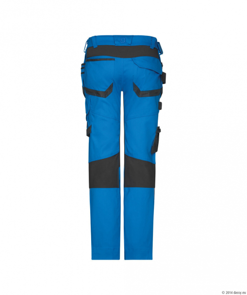DASSY� Flux Next Stretch-Arbeitshose mit Holstertaschen und Kniepolstertaschen, azurblau/anthrazitgrau