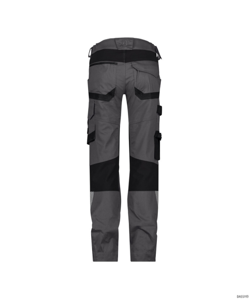 DASSY-Damen-Stretch-Arbeitshose mit Kniepolstertaschen DYNAX NEXT, 245 g/m�, anthrazitgrau/schwarz