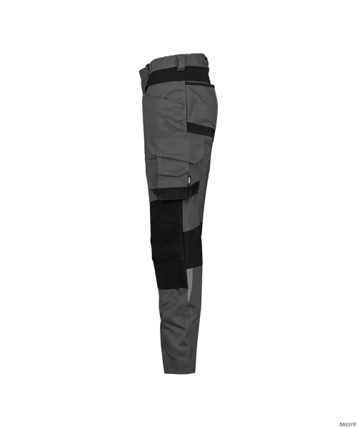 DASSY-Damen-Stretch-Arbeitshose mit Kniepolstertaschen DYNAX NEXT, 245 g/m�, anthrazitgrau/schwarz