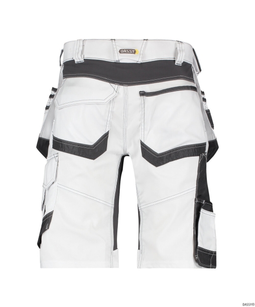 DASSY-Multitaschen-Malershorts mit Stretch, TRIX PAINTERS, wei�/grau