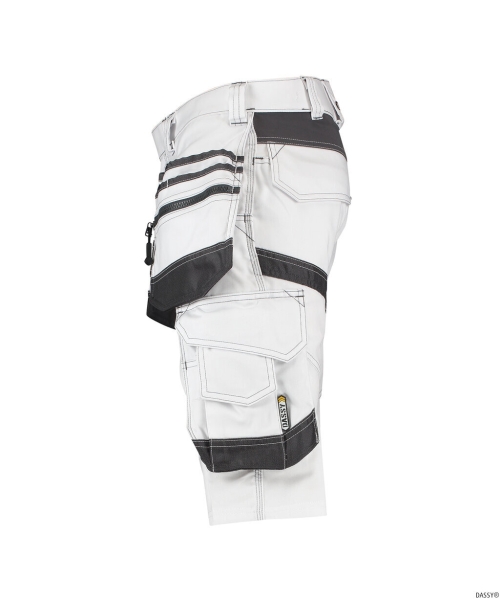 DASSY-Multitaschen-Malershorts mit Stretch, TRIX PAINTERS, wei�/grau