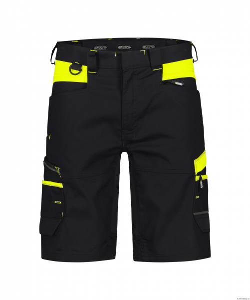 DASSY-Stretch-Arbeitsshorts MANILLA, 245 g/m, schwarz/neongelb