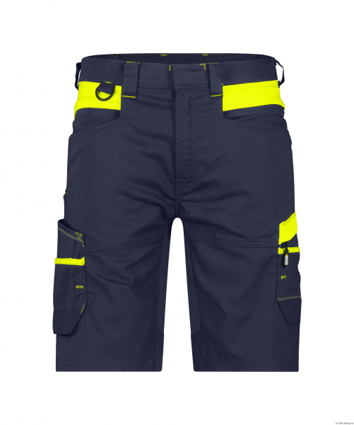DASSY-Stretch-Arbeitsshorts MANILLA, 245 g/m, nachtblau/neongelb