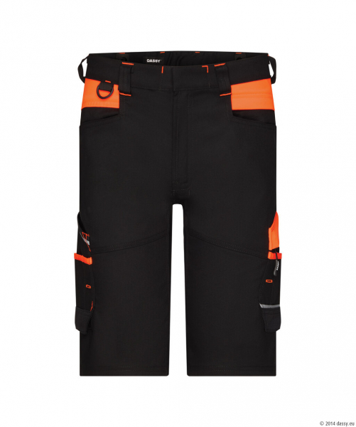 DASSY� ManillaStretch-Arbeitsshorts, schwarz/fluo orange
