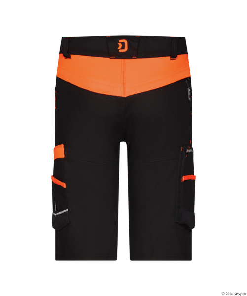 DASSY� ManillaStretch-Arbeitsshorts, schwarz/fluo orange