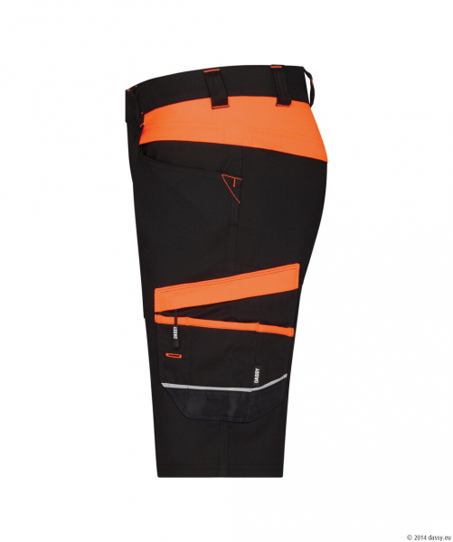 DASSY� ManillaStretch-Arbeitsshorts, schwarz/fluo orange