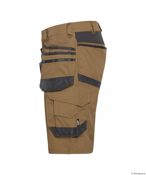 DASSY� Trix Next Stretch-Arbeitsshorts mit Holstertaschen, lehmbraun/anthrazitgrau