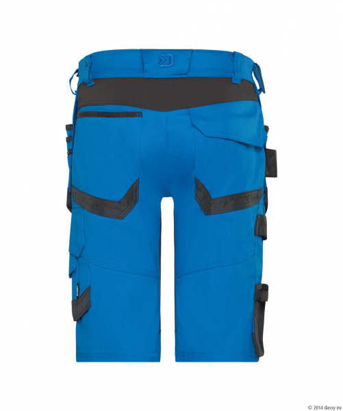 DASSY� Trix Next Stretch-Arbeitsshorts mit Holstertaschen, azurblau/anthrazitgrau