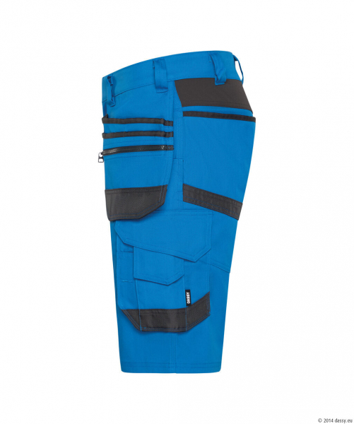 DASSY� Trix Next Stretch-Arbeitsshorts mit Holstertaschen, azurblau/anthrazitgrau