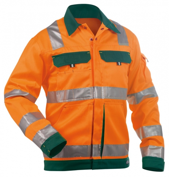 DASSY-Warnschutz-Jacke DUSSELDORF, mit Reflexstreifen ber Schulter,  orange/grn