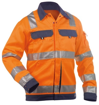 DASSY-Warnschutz-Jacke DUSSELDORF, mit Reflexstreifen ber Schulter,  orange/dunkelblau