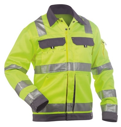 DASSY-Warnschutz-Jacke DUSSELDORF, mit Reflexstreifen ber Schulter,  gelb/grau