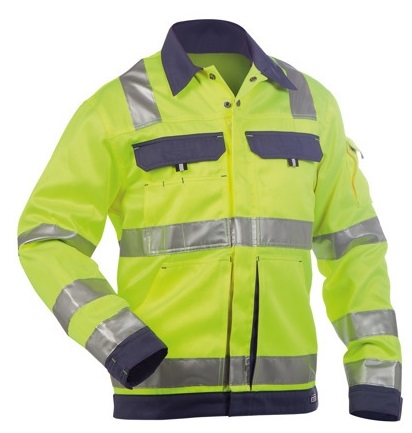 DASSY-Warnschutz-Jacke DUSSELDORF, mit Reflexstreifen ber Schulter,  gelb/dunkelblau