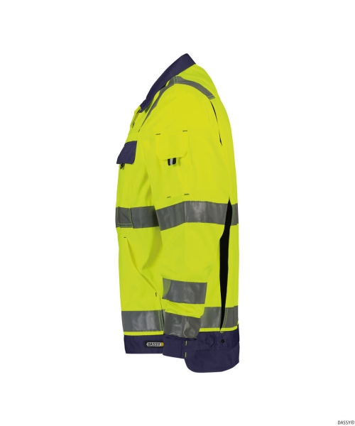 DASSY-Warnschutz-Jacke DUSSELDORF, mit Reflexstreifen �ber Schulter,  gelb/dunkelblau