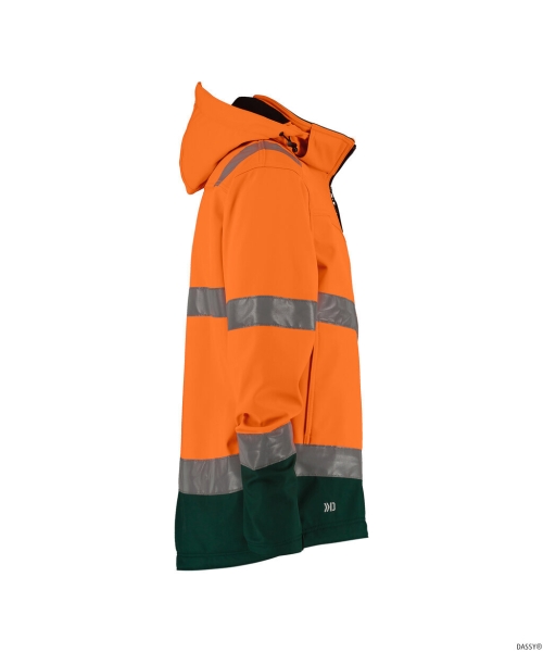 DASSY-Warnschutz-Softshell-Jacke MALAGA  orange/gr�n