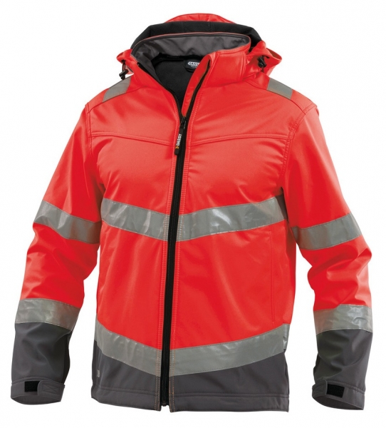 DASSY-Warnschutz-Softshell-Jacke MALAGA  rot/grau