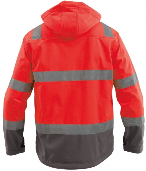 DASSY-Warnschutz-Softshell-Jacke MALAGA  rot/grau