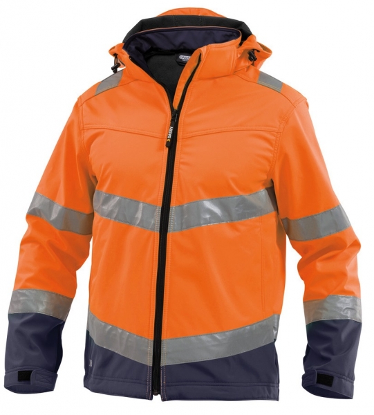 DASSY-Warnschutz-Softshell-Jacke MALAGA  orange/dunkelblau
