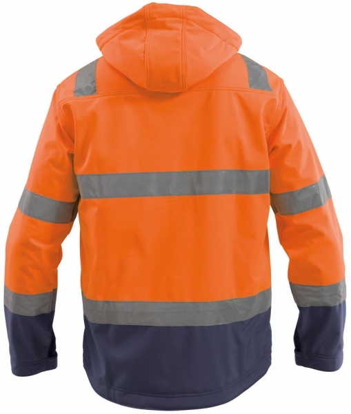 DASSY-Warnschutz-Softshell-Jacke MALAGA  orange/dunkelblau