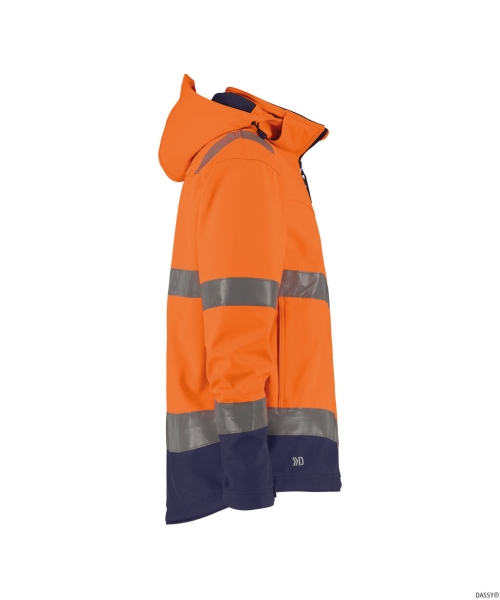 DASSY-Warnschutz-Softshell-Jacke MALAGA  orange/dunkelblau