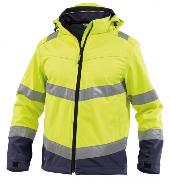 DASSY-Warnschutz-Softshell-Jacke MALAGA  gelb/dunkelblau