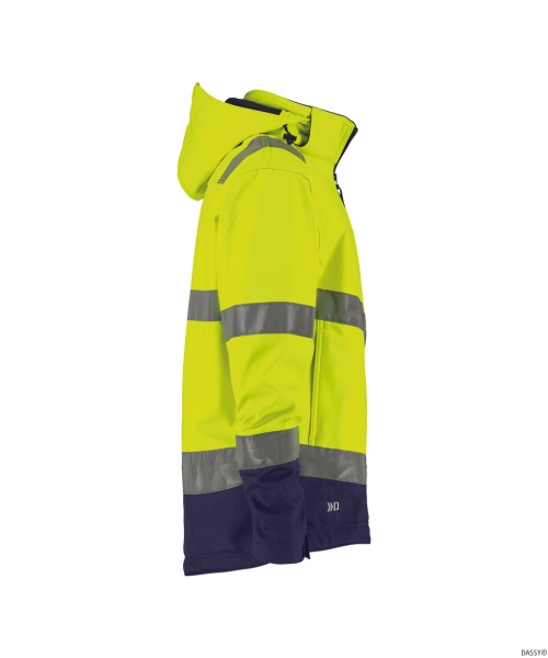DASSY-Warnschutz-Softshell-Jacke MALAGA  gelb/dunkelblau