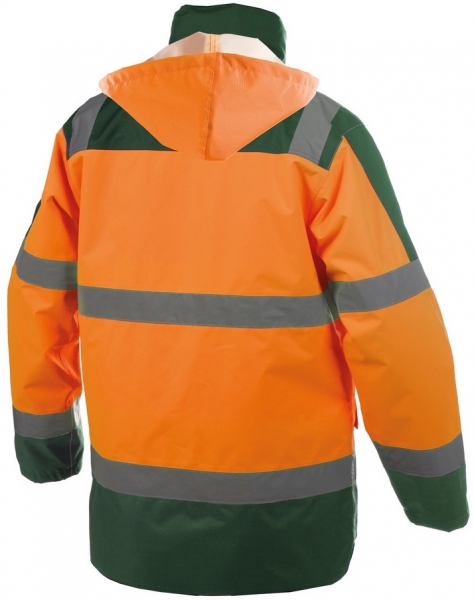 DASSY-Warnschutz-Regenparka ATLANTIS , orange/grn