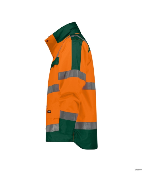 DASSY-Warnschutz-Regenparka ATLANTIS , orange/gr�n