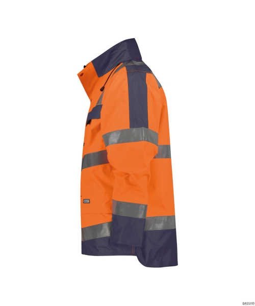 DASSY-Warnschutz-Regenparka ATLANTIS , orange/dunkelblau
