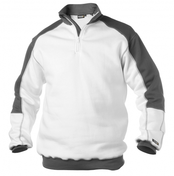 DASSY-Sweatshirt BASIEL 290 g/m, wei/grau