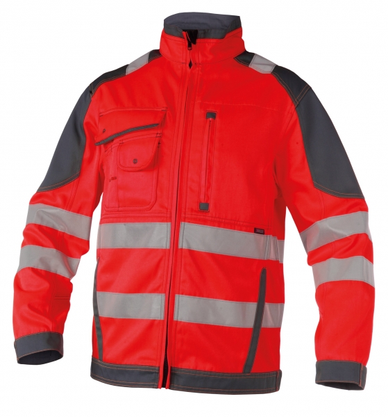DASSY-Warnschutz-Arbeitsjacke ORLANDO, rot/grau