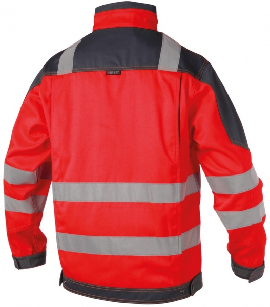 DASSY-Warnschutz-Arbeitsjacke ORLANDO, rot/grau