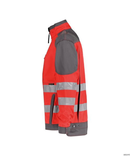 DASSY-Warnschutz-Arbeitsjacke ORLANDO, rot/grau