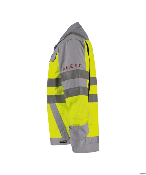 DASSY-Warnschutz-Arbeitsjacke FRANKLIN  gelb/grau