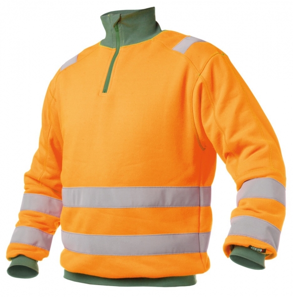 DASSY-Warnschutz-Sweater DENVER , orange/grn
