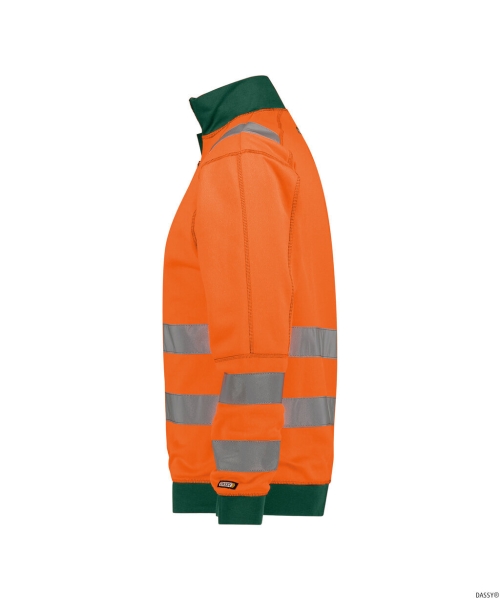 DASSY-Warnschutz-Sweater DENVER , orange/gr�n