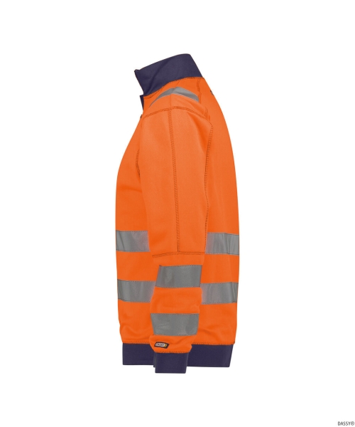 DASSY-Warnschutz-Sweater DENVER , orange/dunkelblau