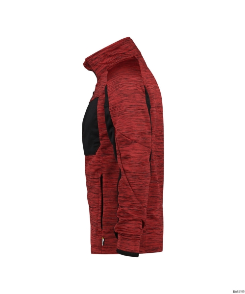 DASSY-Fleecejacke Convex, rot/schwarz
