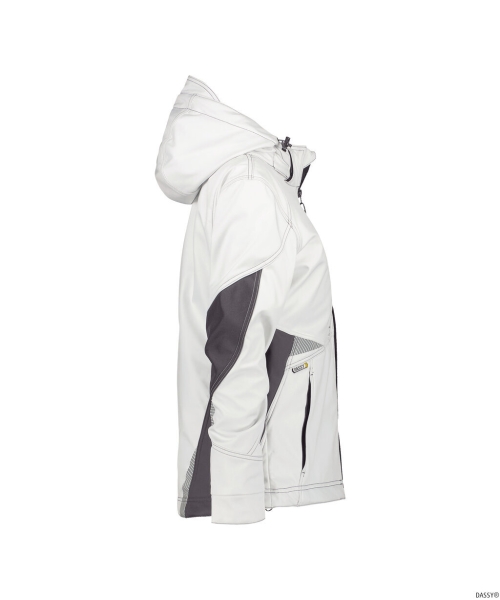 DASSY-Damen-Softshell-Jacke GRAVITY, wei�/grau
