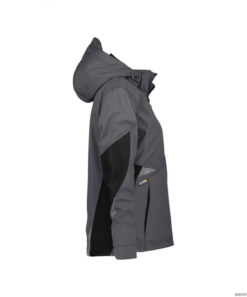 DASSY-Damen-Softshell-Jacke GRAVITY, grau/schwarz