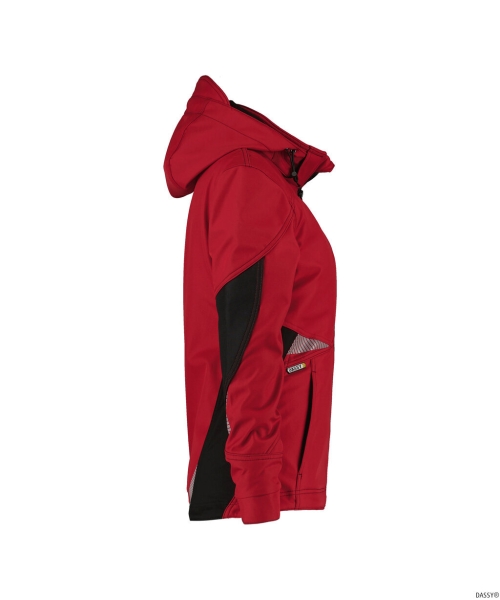 DASSY-Damen-Softshell-Jacke GRAVITY, rot/schwarz