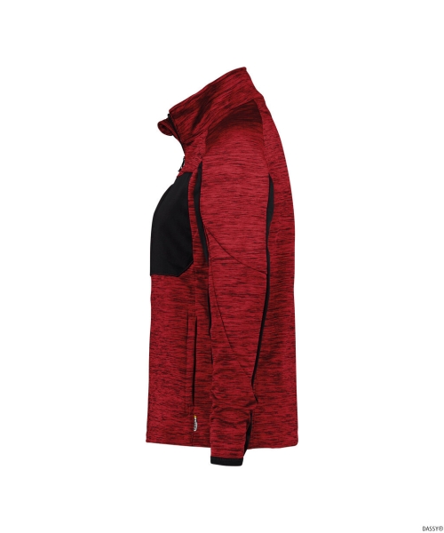 DASSY-Damen-Fleecejacke CONVEX, rot/schwarz