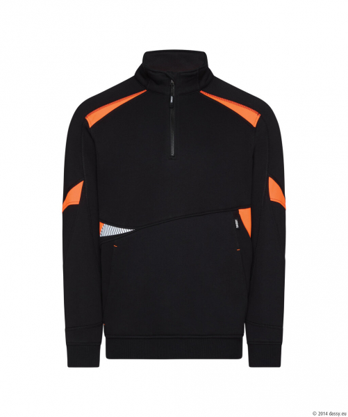 DASSY® Aratu Sweatshirt, schwarz/fluo orange