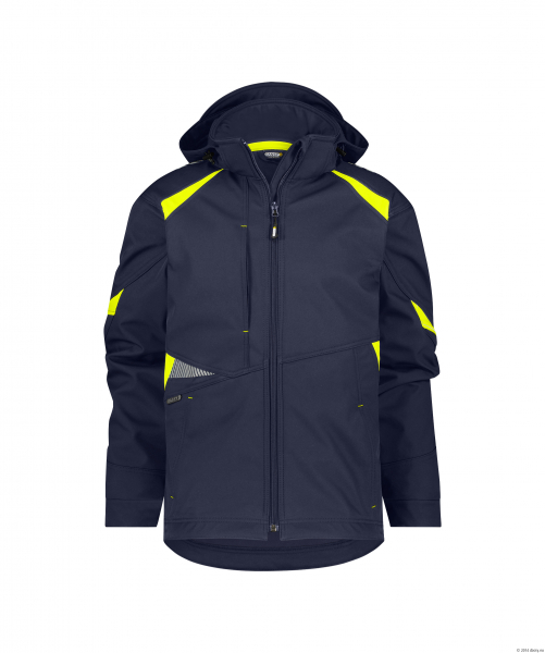 DASSY-Softshell Jacke KALAMA, 280 g/m, nachtblau/neogelb