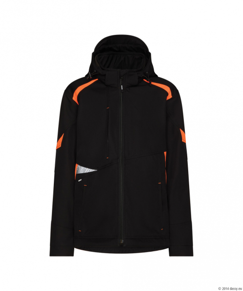 DASSY� Kalama Women Softshell-jacke f�r Damen, schwarz/fluo orange