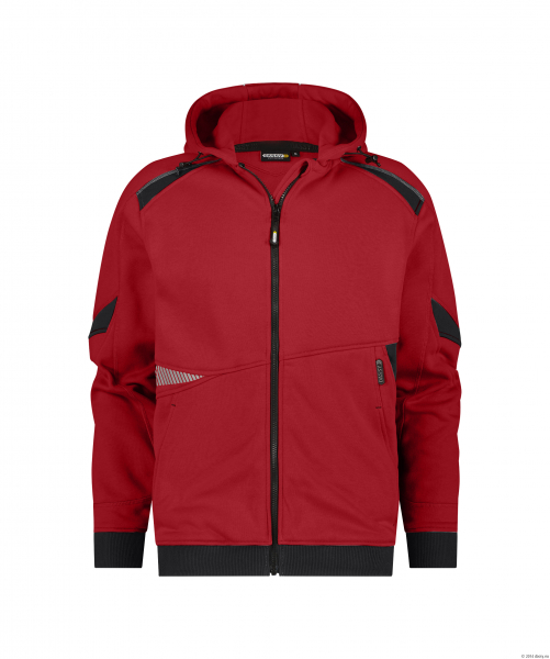 DASSY-Kapuzensweatshirt, LUNAX, rot/schwarz