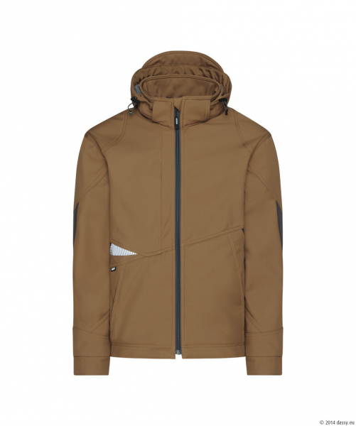 DASSY� Gravity Next Softshell-Jacke, Lehmbraun/Anthrazitgrau